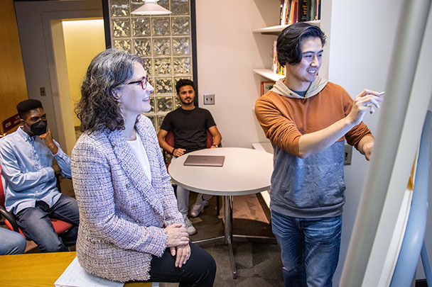 Graduate students work with Professor Torres