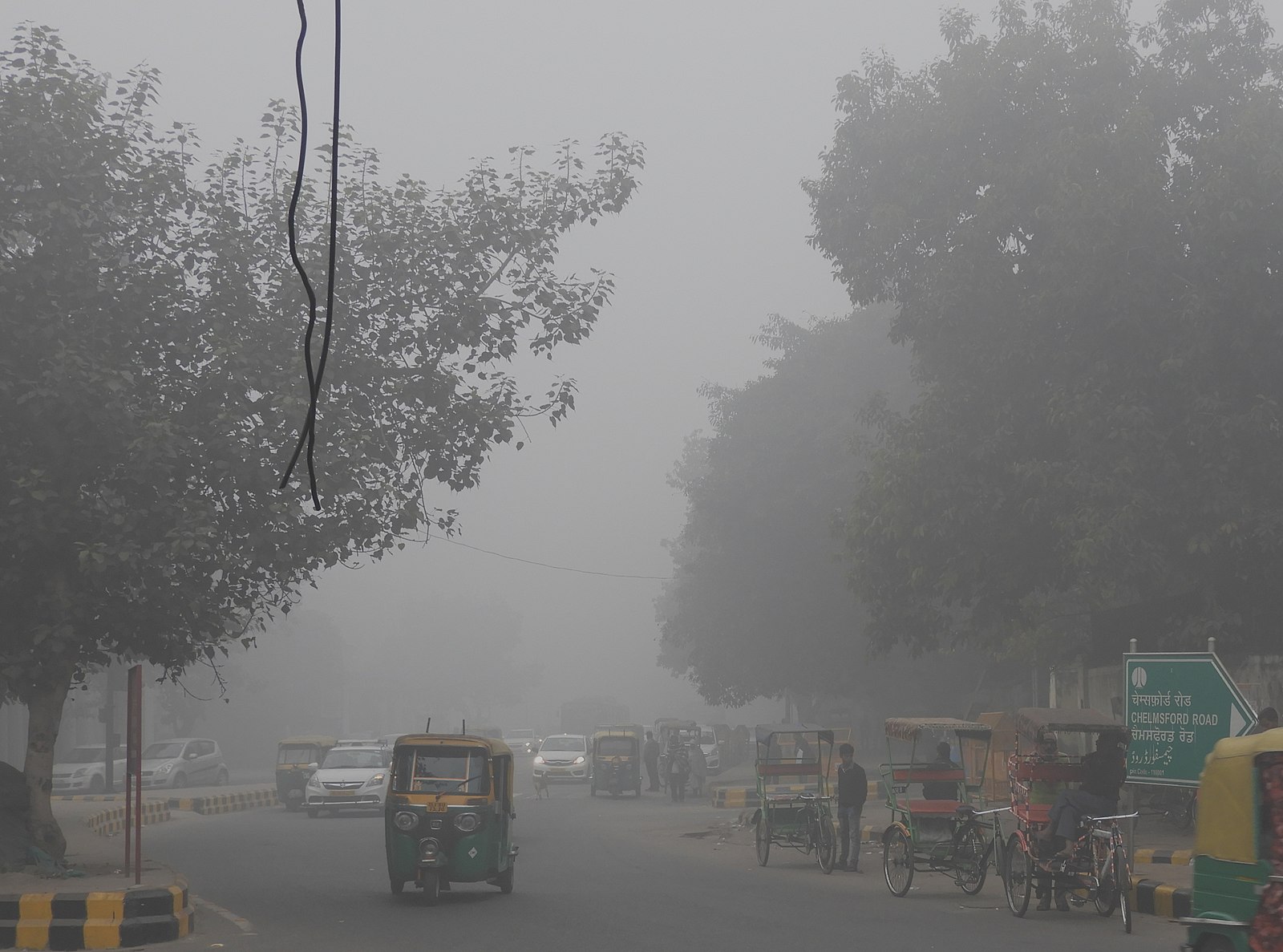 Low visibility due to smog in Delhi